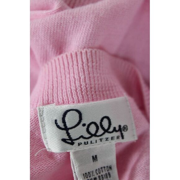 Lily Pulitzer Womens Cotton Knit Long Sleeve V-Neck Sweater Pink Size M - Picture 6 of 6